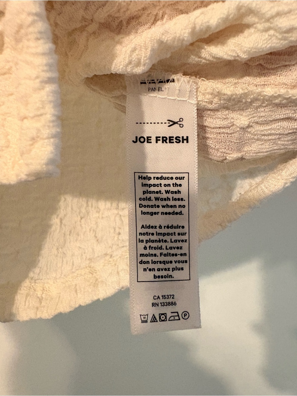 Joe Fresh Cream Textured Button-Front Top - Picture 5 of 5
